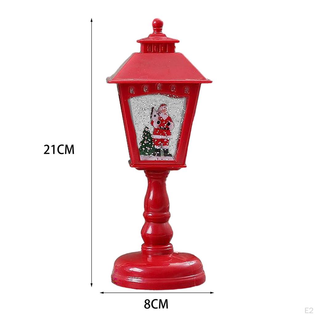 Christmas Lantern Figurine for Room with Musical Gifts, Decorative Night Light, Bedside Lamp