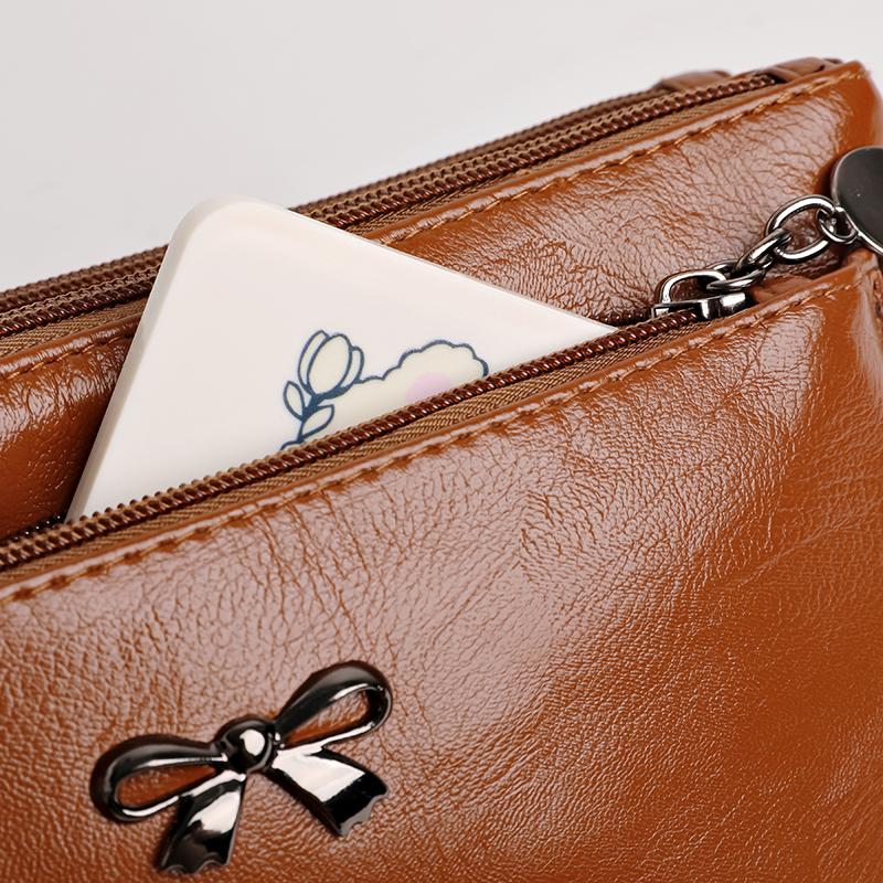 Messenger Bag Middle-aged Mother Bag Soft Leather Women's Bag Shoulder Bag