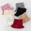 Winter Knitted Cotton Ring Scarf Solid Color Woman Soft Neck Protection Scarf Outdoor Warmer Fake Collar Scarf 25*17Cm