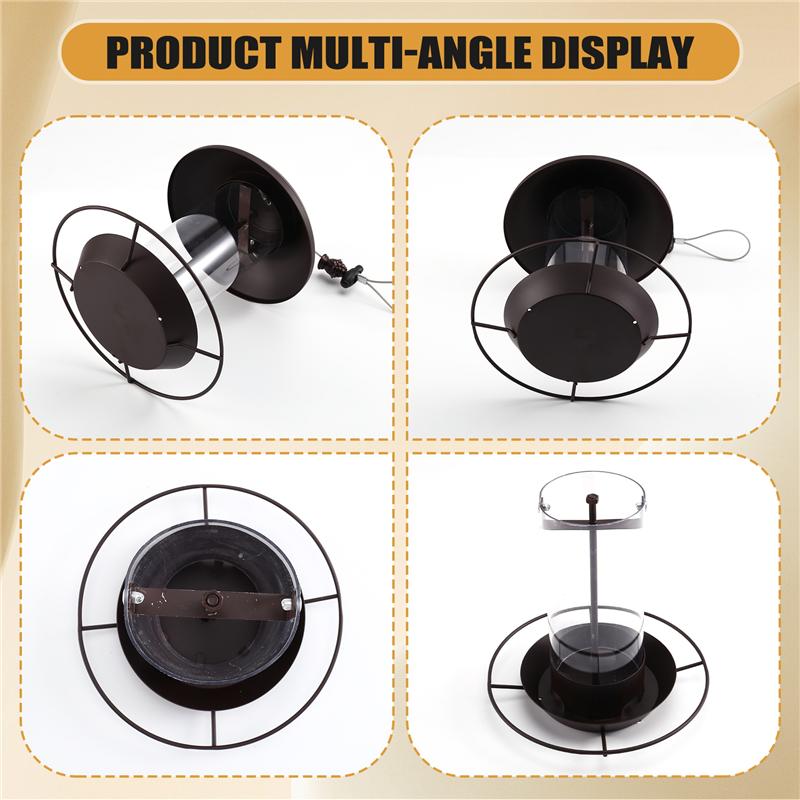 Fresh Squirrel Proof Metal Bird Feeder For Outdoors, Hanging Design With Clear For Viewing Tube