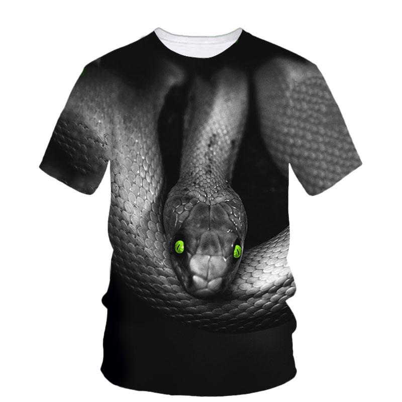 3D Print Animal Snake Sport Quick-dry Breathable Men T-shirt Outdoor Street Cosplay Party Short Sleeve
