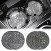 2Pcs Diamond Car Coaster Water Cup Slot Non-Slip Mat Silica Gel Pad Cup Holder Mat Car Gadget Bling Car Accessories for Woman