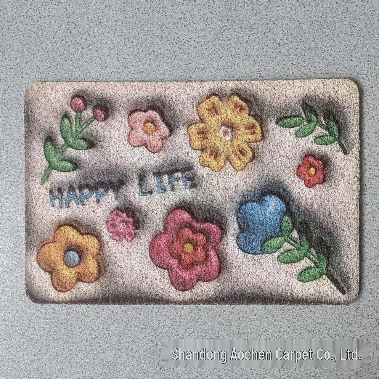 

Очаровательный мультяшный противоскользящий придверный коврик - Настраиваемый рез, Водонепроницаемый, Для внутреннего/наружного использования 40x60 cm грязно-белый