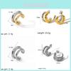 Ensemble de Boucles d'Oreilles Géométriques en Acier Inoxydable pour Femmes avec Finition Dorée pour la Mode et les Cadeaux