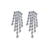 111 Silver Needle Fashion Light Luxury Style Full Diamond Tassel Earrings Women, High Temperament Sweet Cool Retro Super Flash Earrings