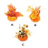 Artificial Pumpkins With Maple Leaves Ornament Fall Harvest Festival Autumn Fall Thanksgiving Halloween Home Desktop Decorations