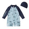 JELLYBABY Jungen Einteiler mit Haifischmuster und Badekappe