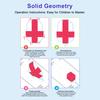 1/2 Sätze DIY 3D Geometrie Modellbausatz mit geflochtener Seilzugleine 3D Geometrie Lernbuch mit 12 Körpern Volumen Oberfläche Formeln Lernspielzeug