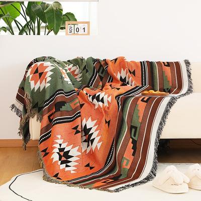 Coperta scozzese bohémien su entrambi i lati per divano letto Coperta decorativa Coperta da picnic Copridivano Boho Coperta da tiro con nappa