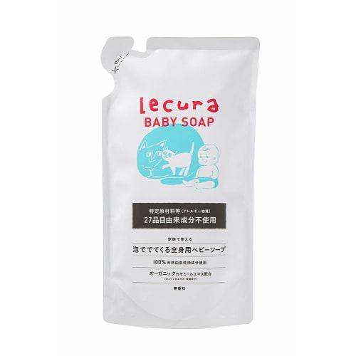 

Lecura Foaming Baby Soap for the Whole Body, Refill, 280ml (Additive-Free, 100% Naturally Derived Cleansing Ingredients, Contains Organic Chamomile Ex