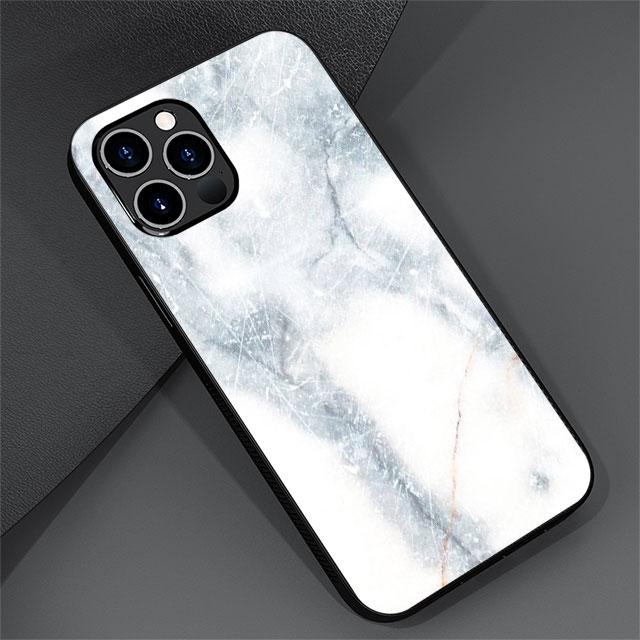 Luxury Marble Pattern Glass Case For Apple iPhone 13 Pro 11 14 12 7 8 Plus SE 2022 XR X XS Max 6 6S Tempered Phone Cover
