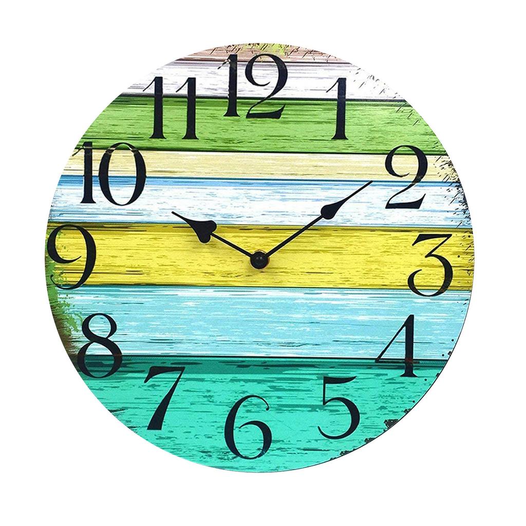 Wanduhr 13 Zoll Leise Nicht tickende Wanduhren Batteriebetrieben Küstendesign Rustikal Retro Dekorativ Für Badezimmer Küche Wohnzimmer