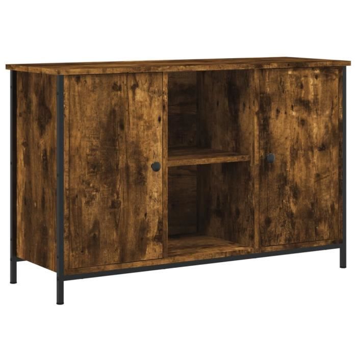 VidaXL TV Cabinet Smoked Oak 100x35x65 Cm Engineered Wood 832780