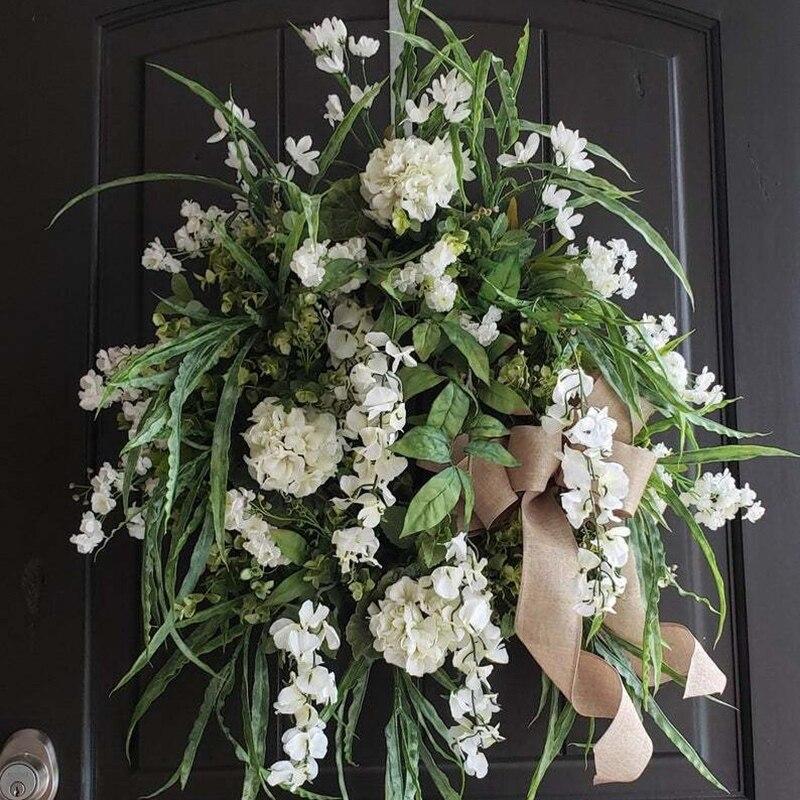 

Искусственный венок Весенний летний венок Венок из зеленых листьев Декор для патио и сада Украшение для вечеринки Приветственная табличка Венки Гирлянды