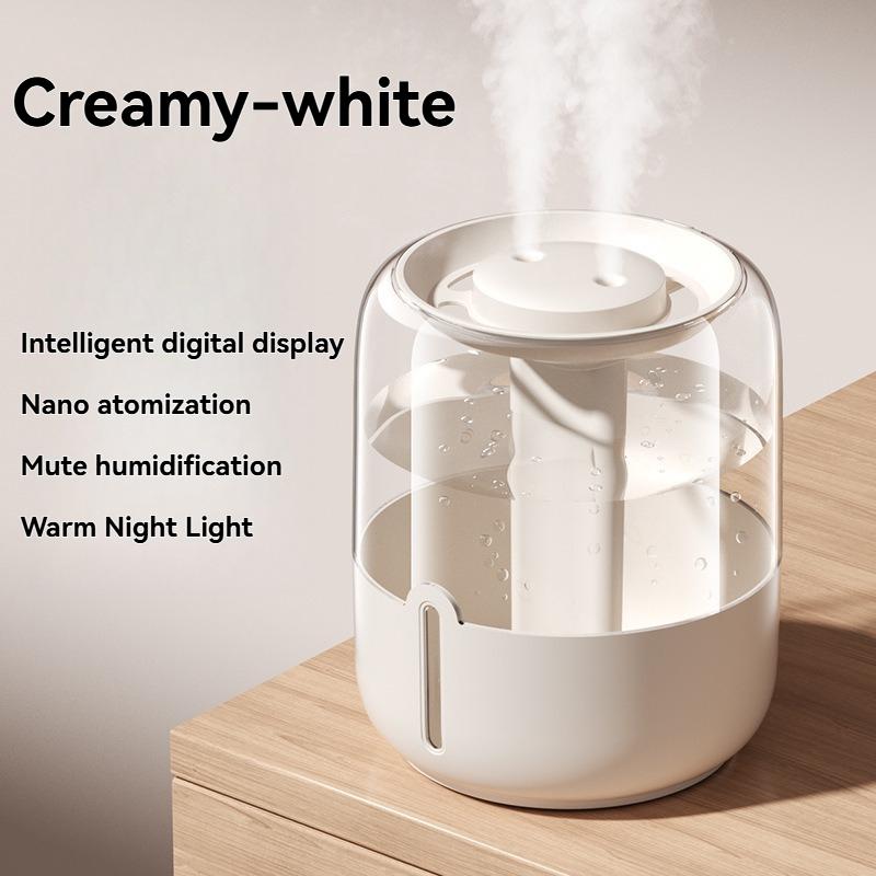 Home USB Dual-Nozzle Silent Humidifier - Night Light & Antibacterial Mist for Bedroom, Office Desk & Nursery Use