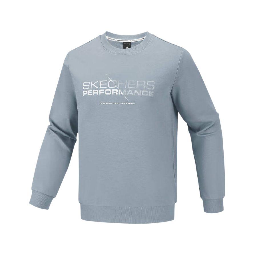 Skechers Basic Sports Pullover Crew Neck Long Sleeve Classic Solid Color Versatile Sweatshirt Men sweatshirt P126M006-02N6 M
