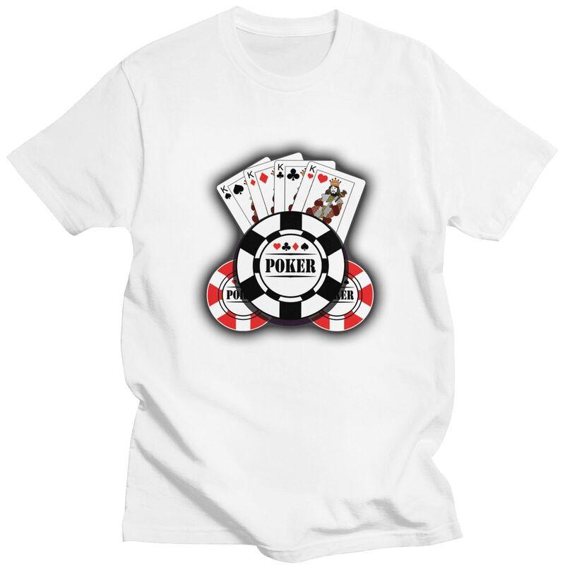 Custom Poker King T Shirts for Men Pure Cotton Tees Tshirts Short Sleeve Fashion Tshirt Clothing