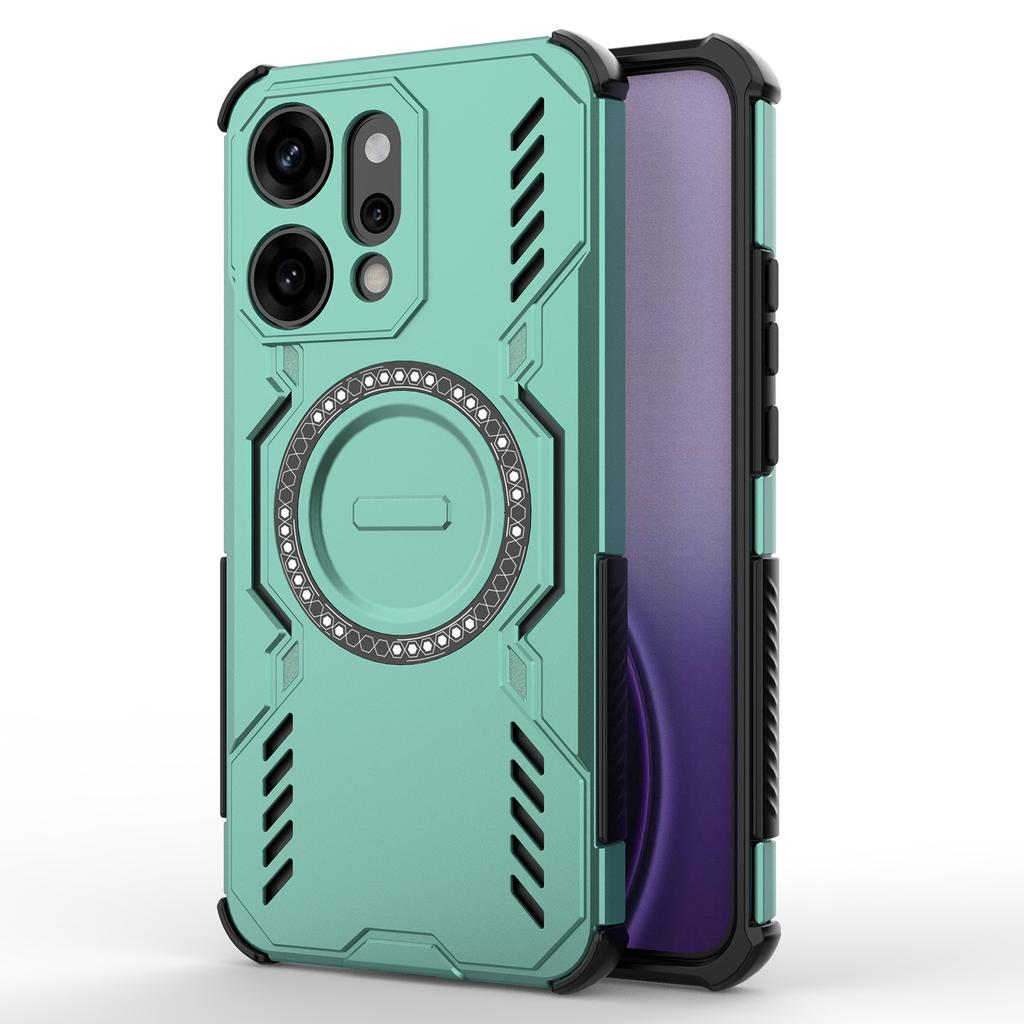For Oppo Reno14 Pro 5G (Global) Magnetic Case Butterfly Armor Hollow Heat Dissipation PC+TPU Phone Cover