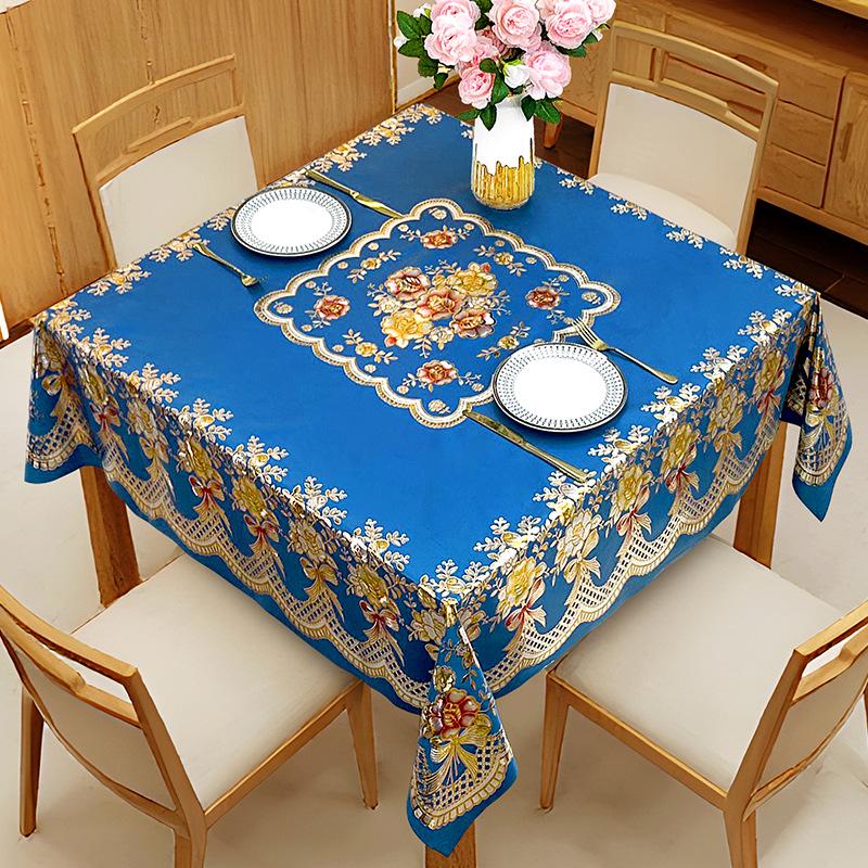 Luxury Waterproof PVC Tablecloth: Oilproof, Anti-scald, Wash-free Round Design for Hotels and Homes