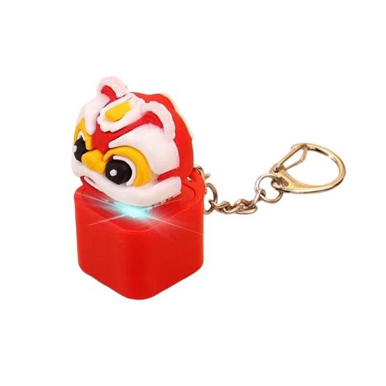 Cartoon Keyboard Fidget Keychain with Light Sound Stress Relief Portable Travel