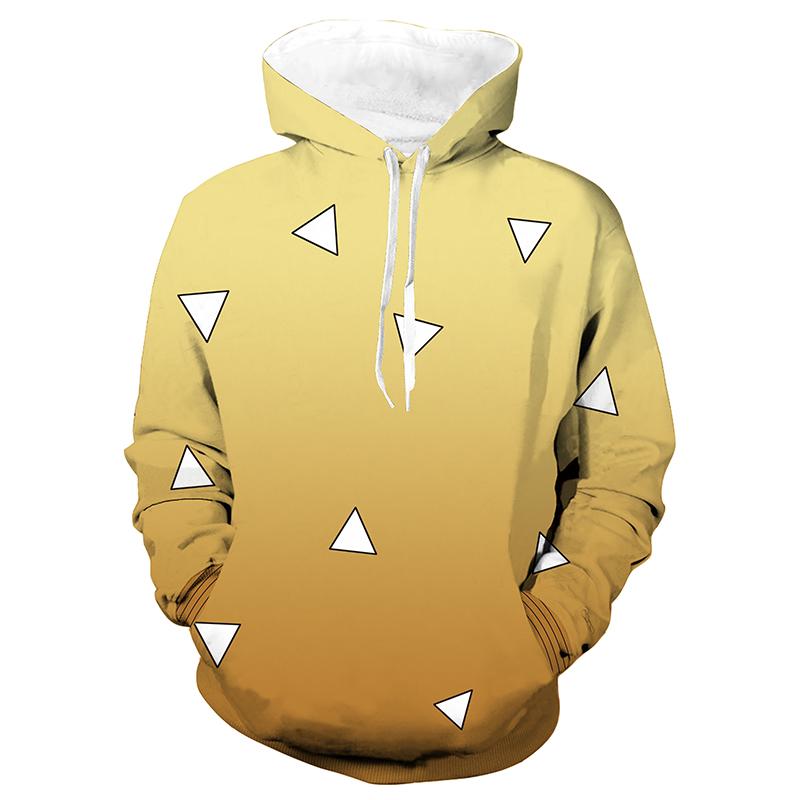 

Slayerkimetsu Demon No Yaiba Толстовка с 3D-принтом, Свитшот, Худи, Пальто с капюшоном, Пуловер Yellow Agatsuma Zenitsu,3XL