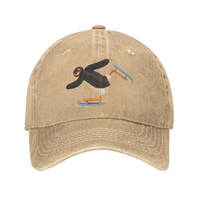 Pingu the Penguin Skating Baseball Cap Classic Washed Series Cartoon Meme Funny Sun Cap Outdoor Summer Adjustable Fit Caps Hat
