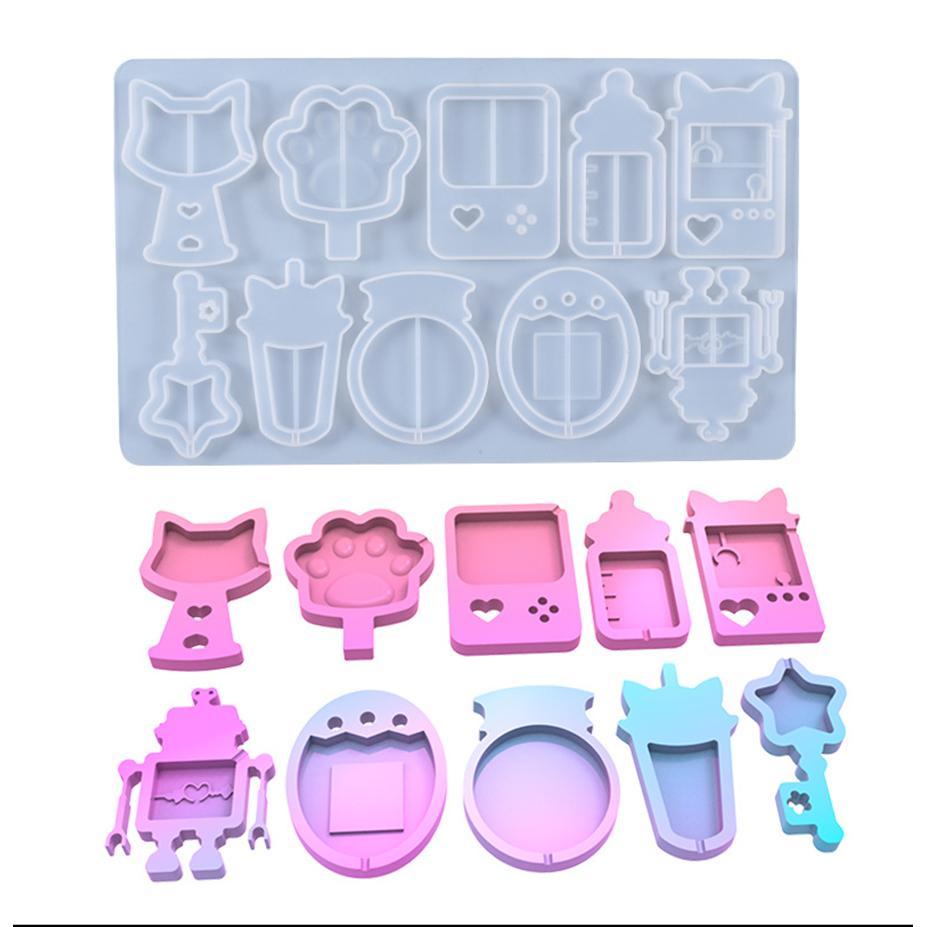 1PC Diy Crystal Dropper Mold, Flowing Sand Pendant, Silicone Mold