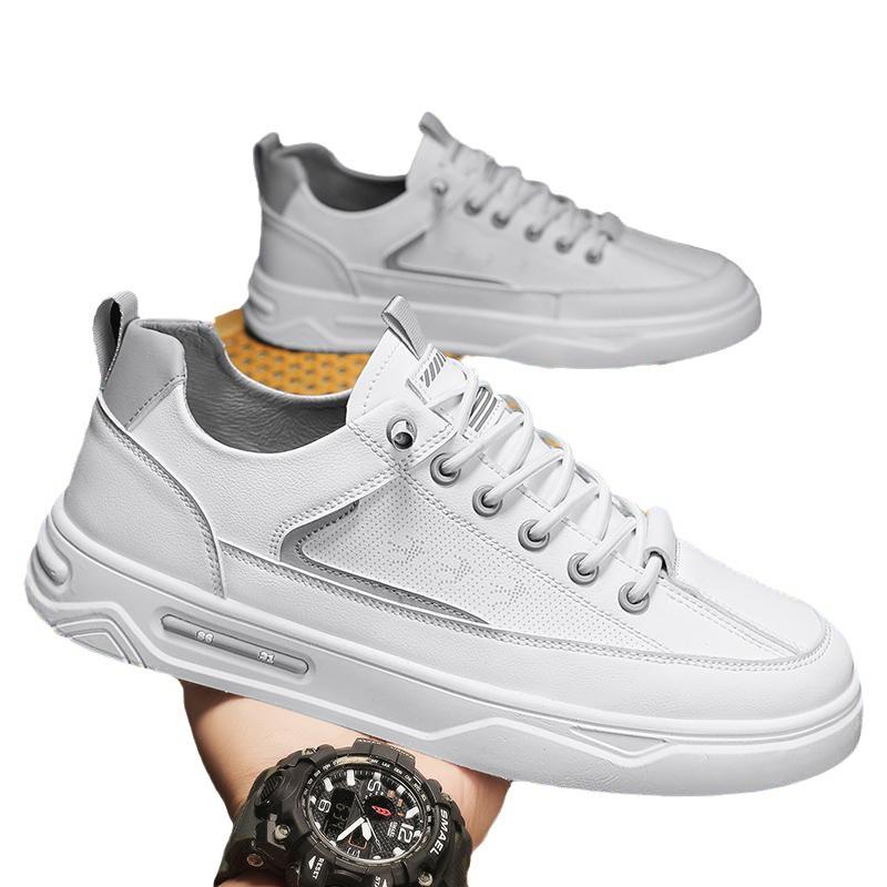 Men's Shoes 2025 New Spring Leather Board Shoes Men's Casual Little White Tide Shoes Student Youth Sports Shoes Men