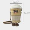 Lovely Coffee Cup Crossbody Bag Plush Toys Cartoon Americano Latte Coffee Zero Wallet Phone Bag For Girl Children Decor