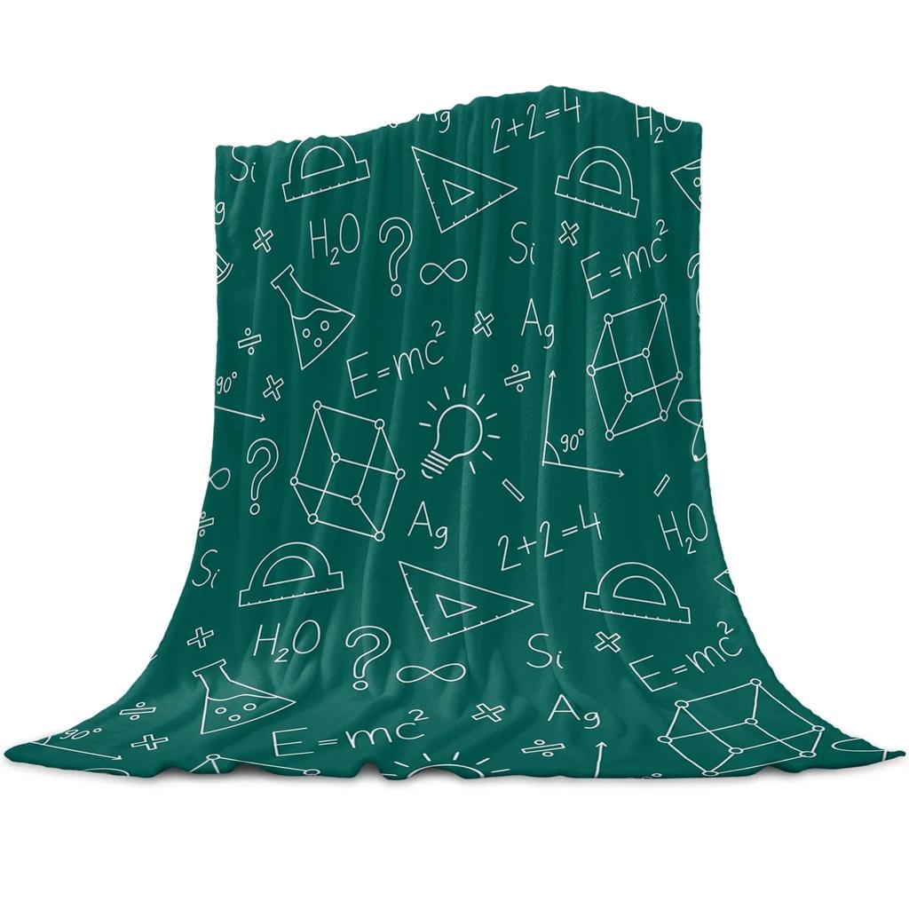 Physics Science Academic Algebra Formula Flannel Blanket for Bed Sofa Portable Soft Fleece Throw Blanket Funny Plush Blanket