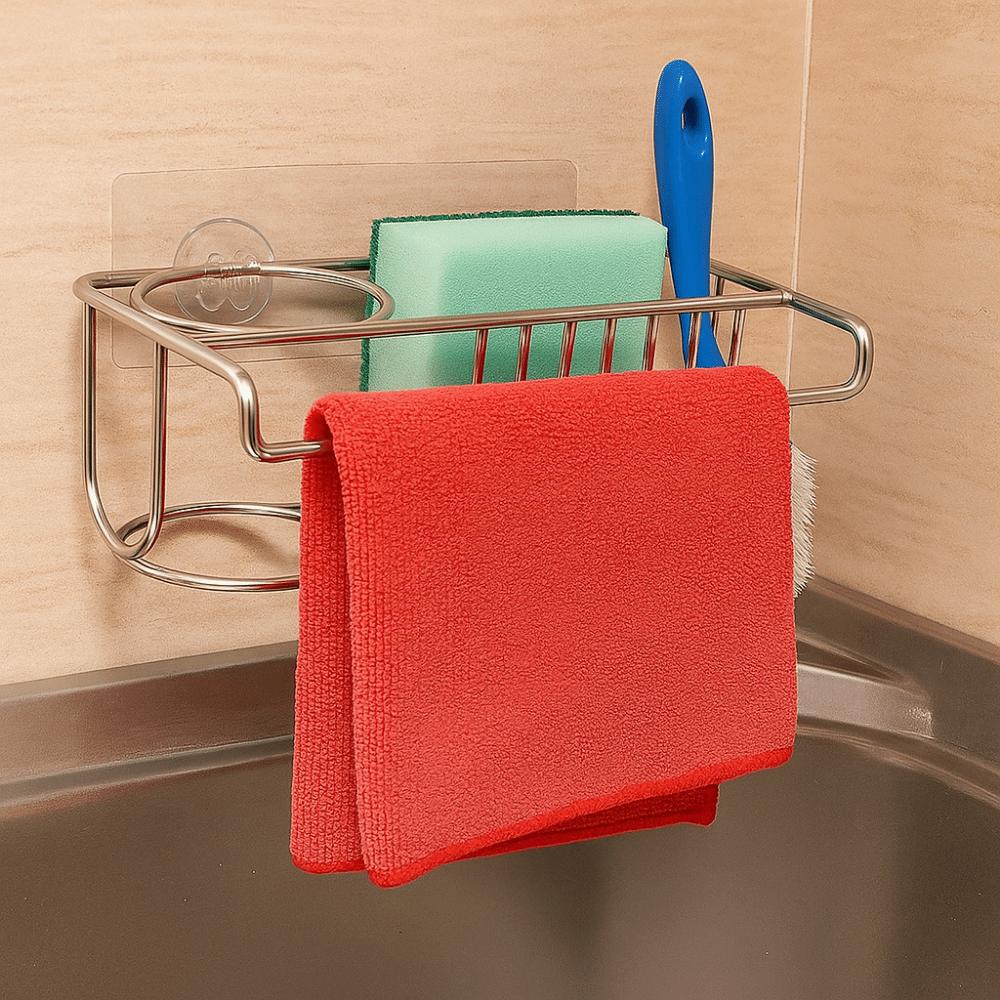 Stainless Steel Sponge Drainer Rack Hollowed Sponge Stand Sink Sponge Holder  Bathroom