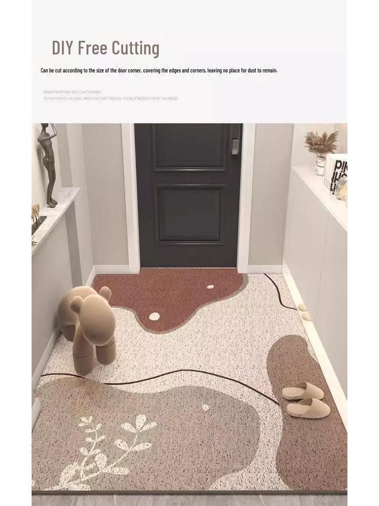Non-Slip Dirt-Resistant Entryway Doormat - Cuttable, Easy-Clean Coil Carpet for Front Door