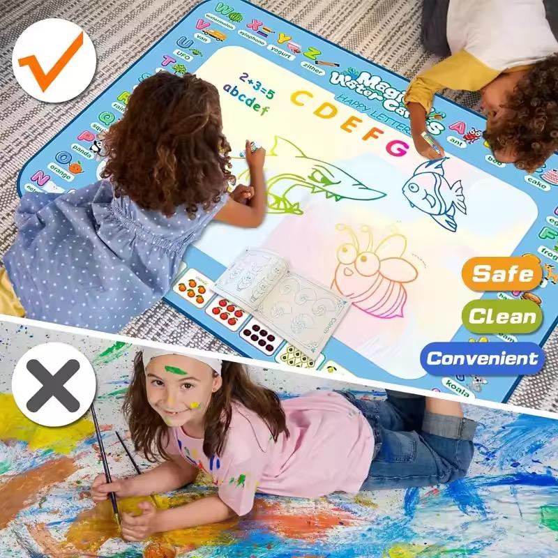 Magische Wasser Malmatte Wiederverwendbares Kritzel Malbrett mit Stiften Montessori Lernspielzeug für Kinder Halloween Weihnachtsgeschenk