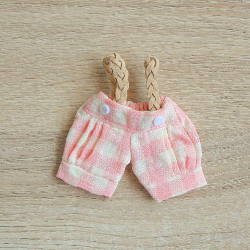 

Одежда для кукол из мультфильмов из ткани Клетчатые комбинезоны Одежда для плюшевых кукол Шаровары Аксессуары для кукол из хлопка розовый