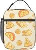 Yellow Cheese Cute Insulated Reusable Lunch Box Portable Cooler Lunch Tote Bag with Side Pocket For Women Men Work Picnic