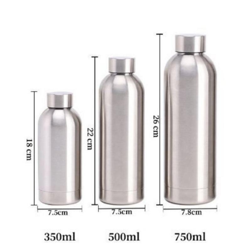 350ML/500ML/750ML Small Mouth Termoska Nerezová láhev Gumová barva Venkovní sportovní konvice Dvojitá stěna šálek na vodu