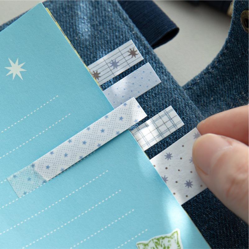 INS Korean Cute Index Tabs Star Polk Dor Basic Journaling Office School Study Memo Sticky Notes Cute Self-Adhesive Page Markers
