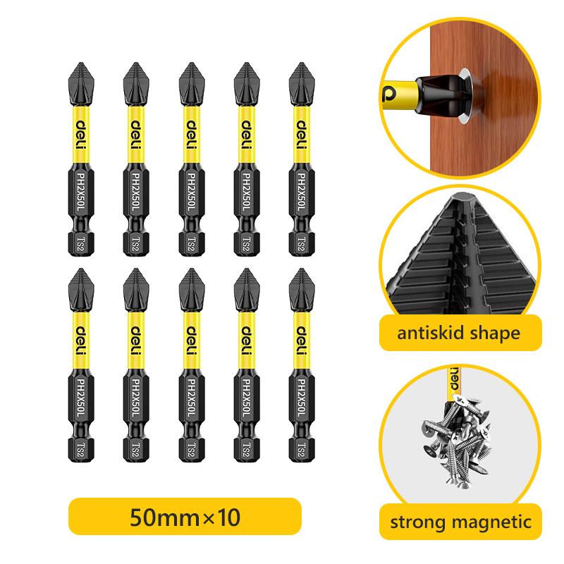 Non-Slip Impact Batch Head Strong Magnetic Cross High Torque Hardness Screw 25/50/65/70/90mm Waterproof Ph2 Screwdriver Bits Set