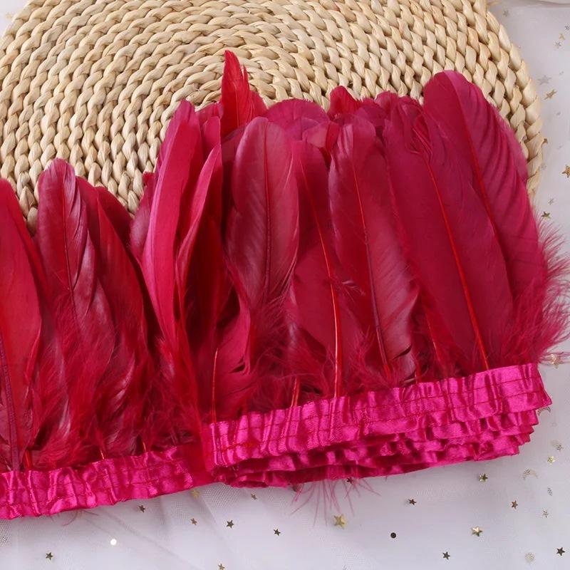 Goose Feather Trimming Wedding Party Decoration Tassel Clothes Tassel Feather Diy Color Feather Ribbon Worker