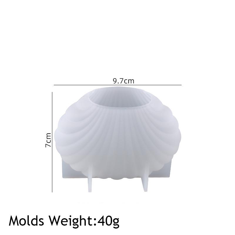 DIY Shell Candle Mold Aromatherapy Candle Plaster Mold 3D Marine Shell Silicone Scallop Soap Mold Handmade Home Craft Decoration