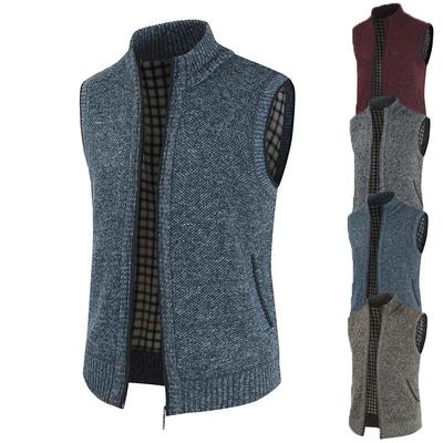 Herbst und Winter Herrenmantel Warme Oberbekleidung Weste Lässige ärmellose Jacke Thermo-Stehkragen Weste