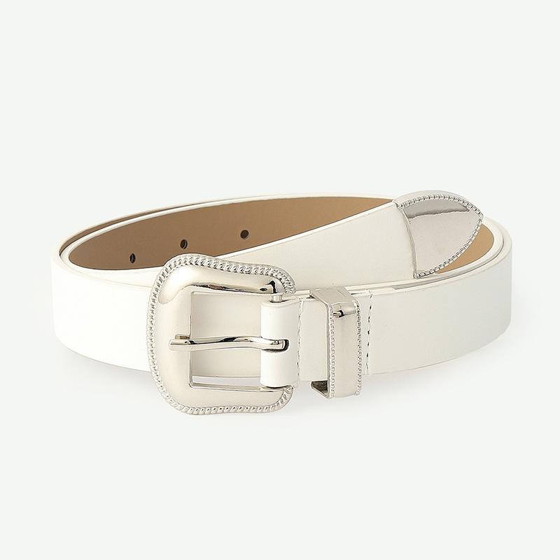 

Серебряный ремень с пряжкой для женщин, сладкая пряжка с надписью «Любовь», украшение для костюма, джинсов, женский ремень 106x2.8cm белый