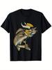 Retro Minnesota Walleye Fishing Graphic with Vibrant Yellow Purple Fish Design100 Cotton Oneck Printed Mens Tshirt