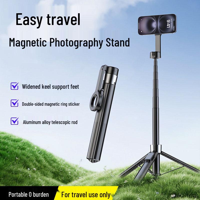 Magnetic Bluetooth Selfie Stick & Live Streaming Stand with Remote Control
