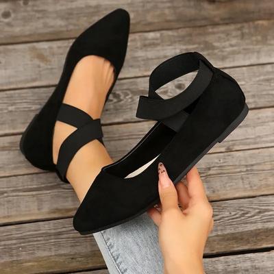 Modische Damenschuhe 2025: Neue, knöchelhohe Damen-Ballerinas mit spitzer Zehenpartie, flacher, weicher Sohle und ideal für den Alltag und große Größen.