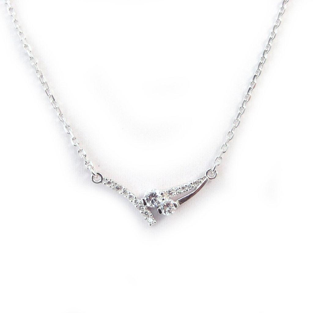 Altesse [G2218] - White 'Scarlett' Silver Necklace