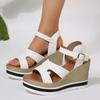 Fashion Fashion Cross Strap Wedge Sandals Women Summer Beach Non Slip Thick Bottom Sandals Woman Buckle Strap Chunky Platform Sandalias