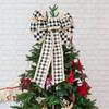 Christmas Decoration Lattice Three-Color Ribbon Bow Christmas Ornaments Xmas Tree Decoration