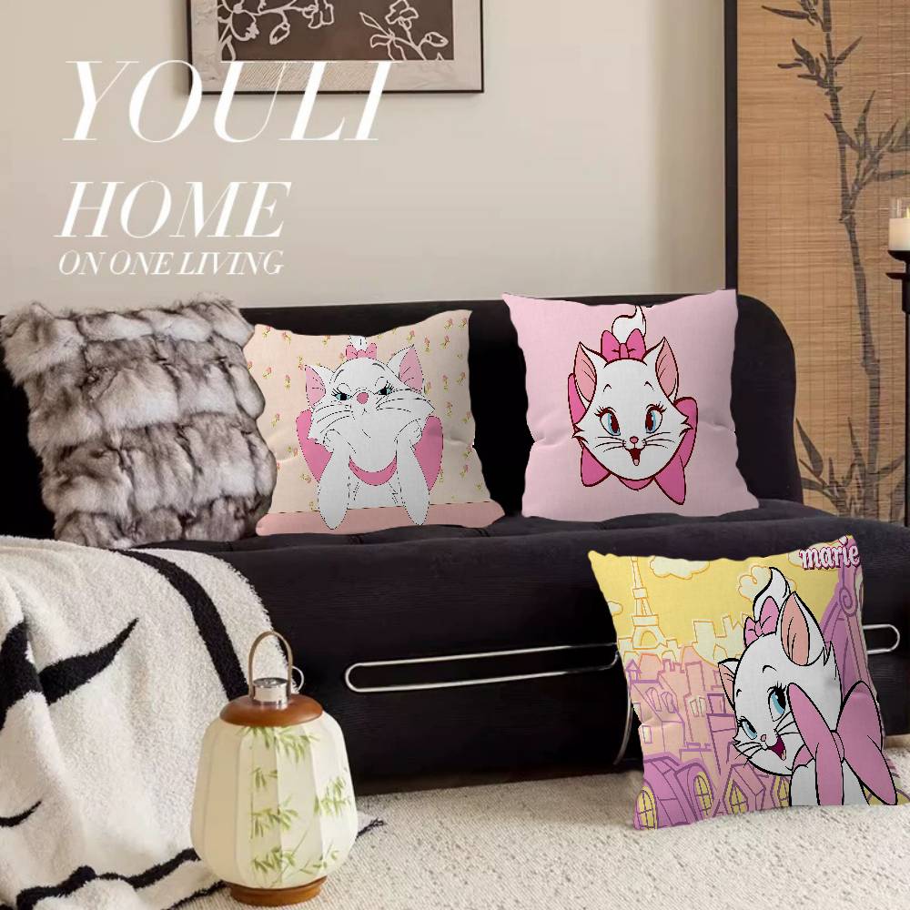 Cute M-Marie Cat Anime Pillow Cover for Bedroom Room and Living Room Sofa Decorative Cushion Cover