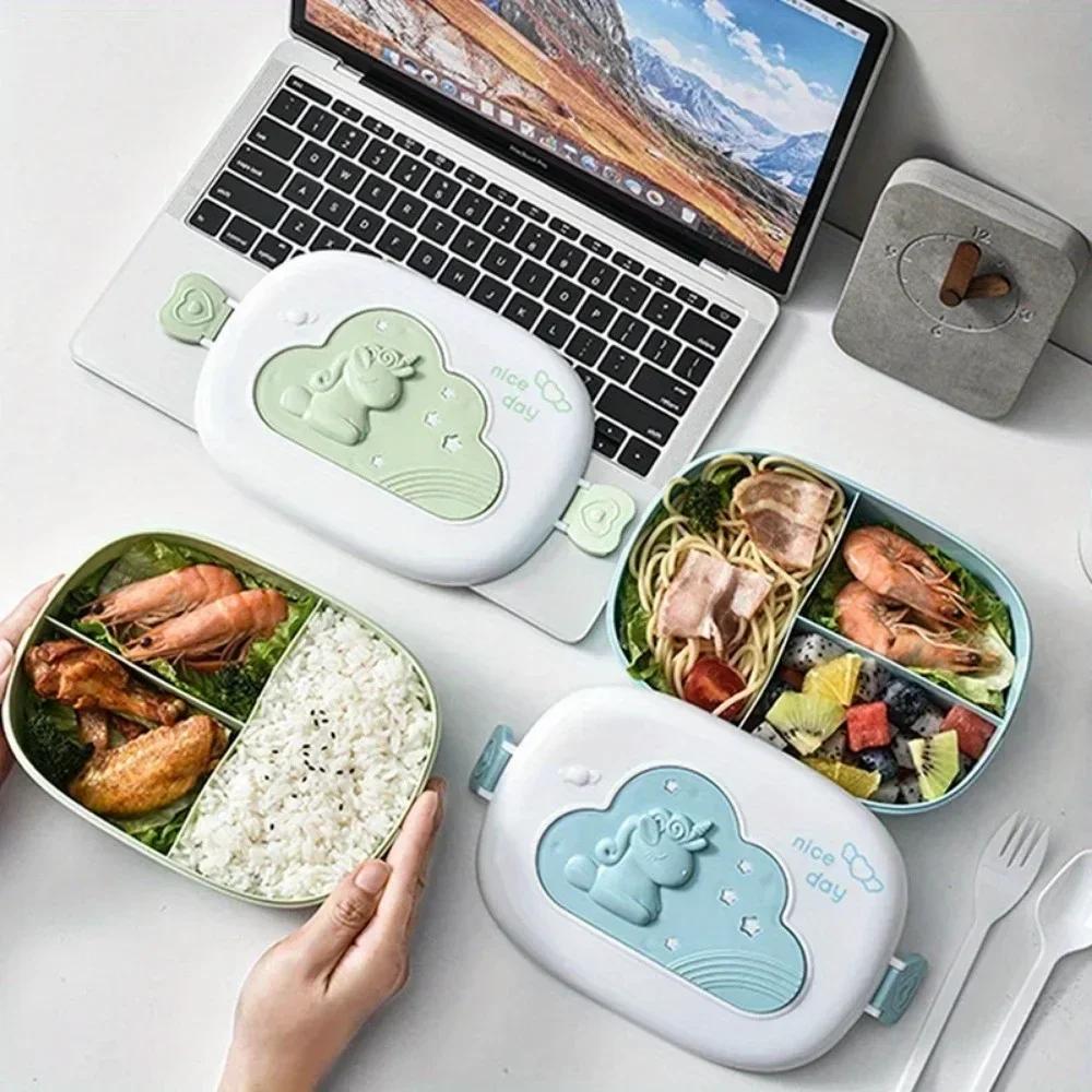 Portable Compartment Lunch Box Leakproof Food Container Bento Box Microwave Safe Meal Prep Storage School Outdoor Camping Picnic